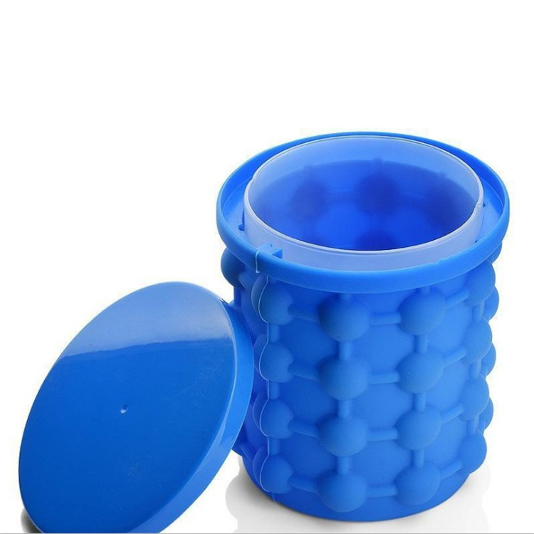 圆形硅胶冰桶保温制冰块桶